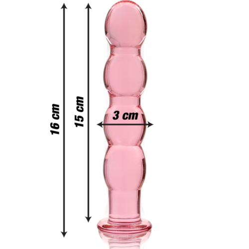 NEBULA SERIES BY IBIZA - MODELO 10 DILDO CRISTAL BOROSILICATO 16.5 X 3.5 CM ROSA