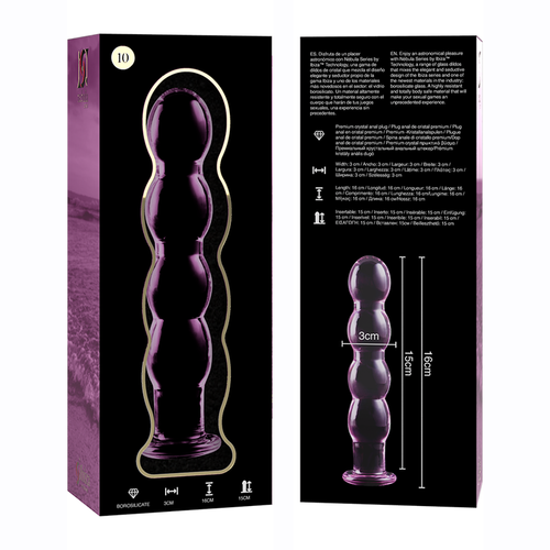 NEBULA SERIES BY IBIZA - MODELO 10 DILDO CRISTAL BOROSILICATO 16.5 X 3.5 CM ROSA