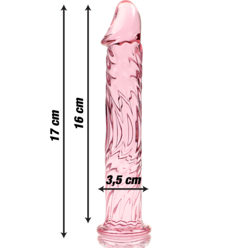 NEBULA SERIES BY IBIZA - MODELO 12 DILDO CRISTAL BOROSILICATO ROSA 17 CM -O- 3.5 CM