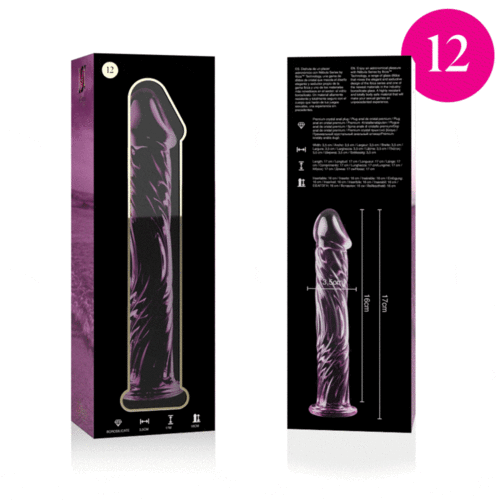 NEBULA SERIES BY IBIZA - MODELO 12 DILDO CRISTAL BOROSILICATO ROSA 17 CM -O- 3.5 CM