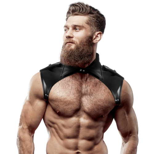 FETISH SUBMISSIVE ATTITUDE - ARNÉS BRIGADE AJUSTABLE ECOPIEL CUELLO HOMBRE