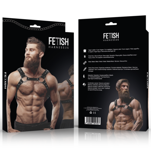 FETISH SUBMISSIVE ATTITUDE - ARNÉS ECOPIEL PECHO CON TACHUELAS HOMBRE