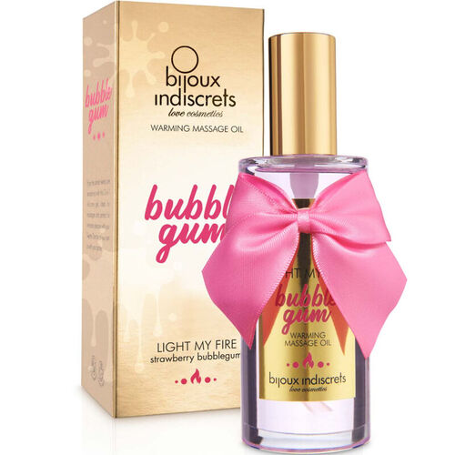 BIJOUX INDISCRETS - LIGHT MY FIRE ACEITE MASAJE EFECTO CALOR SABOR CHICLE