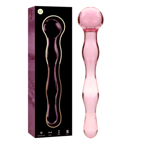 NEBULA SERIES BY IBIZA - MODELO 13 DILDO CRISTAL BOROSILICATO ROSA 18 CM -O- 3.5 CM