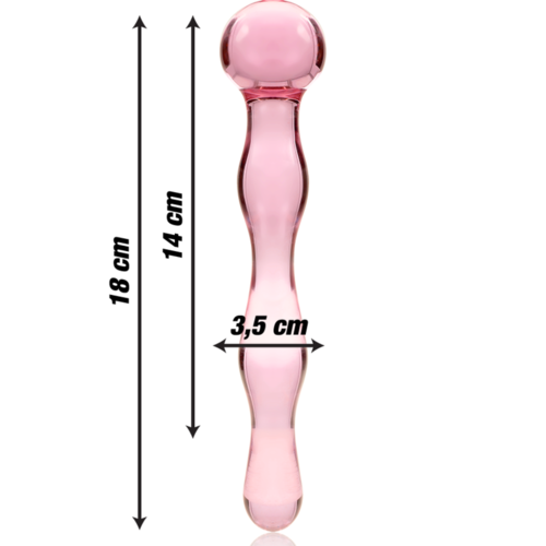 NEBULA SERIES BY IBIZA - MODELO 13 DILDO CRISTAL BOROSILICATO 18 X 3.5 CM ROSA