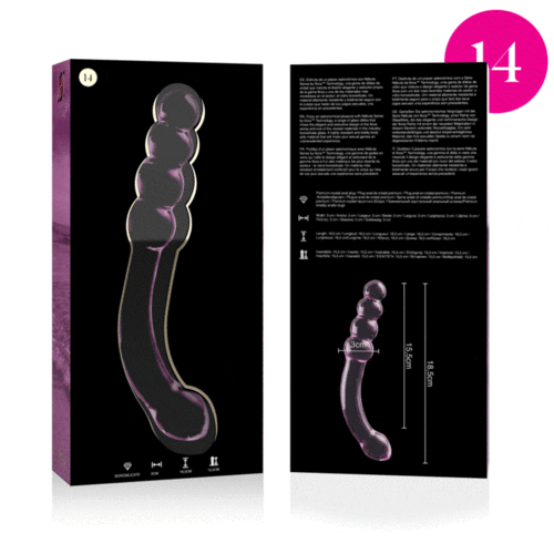 NEBULA SERIES BY IBIZA - MODELO 14 DILDO CRISTAL BOROSILICATO ROSA 18.5 CM -O- 3 CM