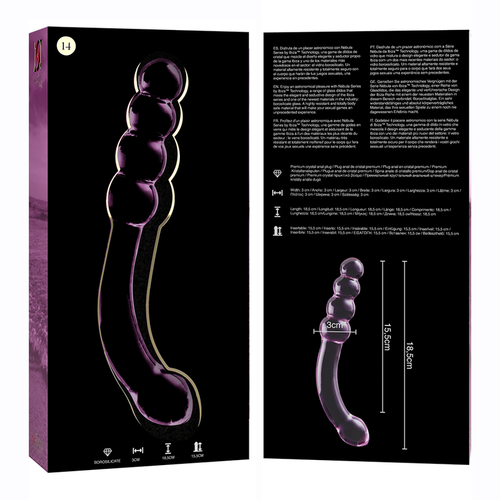 NEBULA SERIES BY IBIZA - MODELO 14 DILDO CRISTAL BOROSILICATO 18.5 X 3 CM ROSA