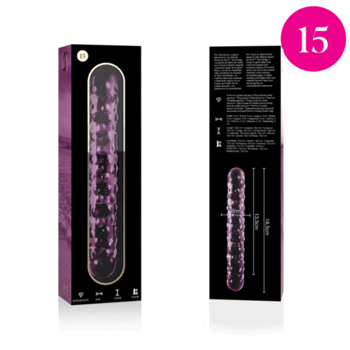 NEBULA SERIES BY IBIZA - MODELO 15 DILDO CRISTAL BOROSILICATO ROSA 18.5 CM -O- 3 CM