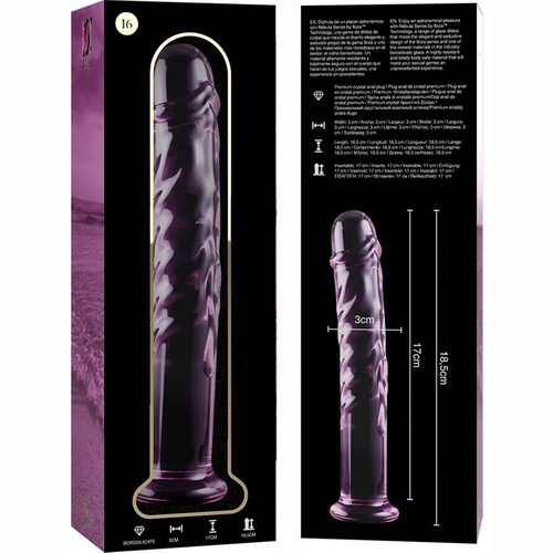 NEBULA SERIES BY IBIZA - MODELO 16 DILDO CRISTAL BOROSILICATO 18.5 X 3 CM ROSA