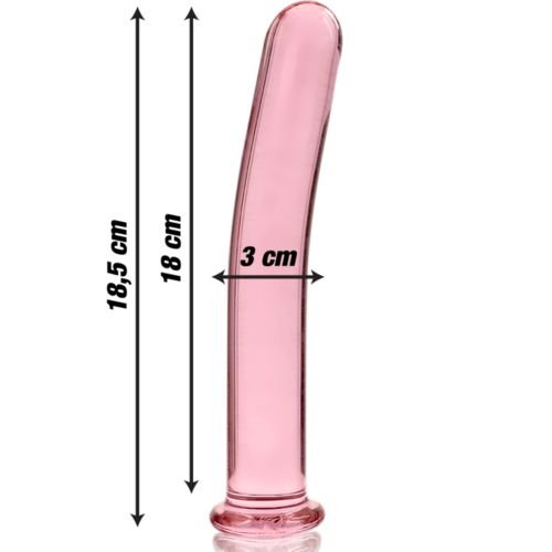 NEBULA SERIES BY IBIZA - MODELO 17 DILDO CRISTAL BOROSILICATO ROSA 18.5 CM -O- 3 CM