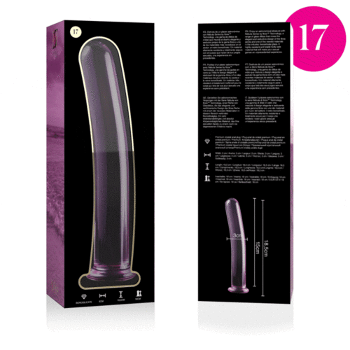 NEBULA SERIES BY IBIZA - MODELO 17 DILDO CRISTAL BOROSILICATO ROSA 18.5 CM -O- 3 CM