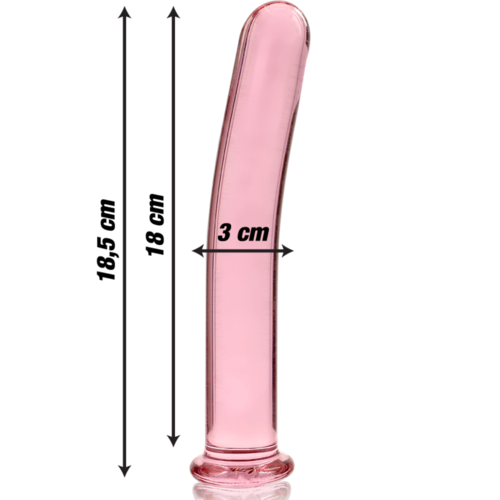 NEBULA SERIES BY IBIZA - MODELO 17 DILDO CRISTAL BOROSILICATO 18.5 X 3 CM ROSA