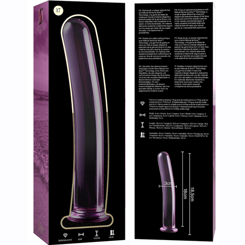 NEBULA SERIES BY IBIZA - MODELO 17 DILDO CRISTAL BOROSILICATO ROSA 18.5 CM -O- 3 CM