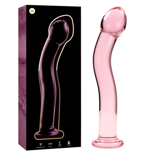 NEBULA SERIES BY IBIZA - MODELO 18 DILDO CRISTAL BOROSILICATO ROSA 18.5 CM -O- 3.5 CM