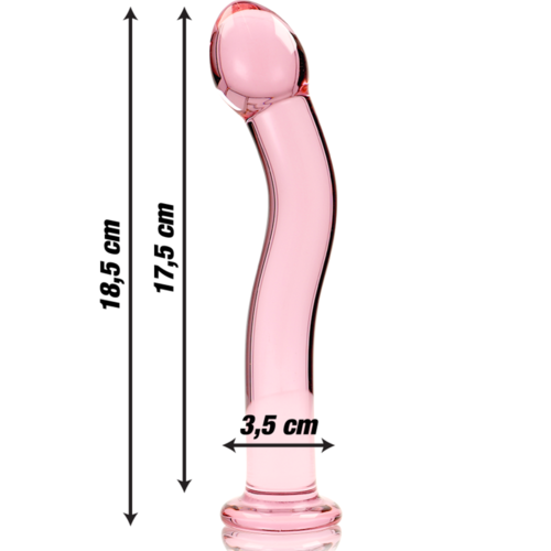 NEBULA SERIES BY IBIZA - MODELO 18 DILDO CRISTAL BOROSILICATO ROSA 18.5 CM -O- 3.5 CM