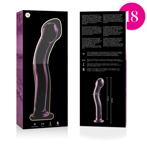 NEBULA SERIES BY IBIZA - MODELO 18 DILDO CRISTAL BOROSILICATO ROSA 18.5 CM -O- 3.5 CM
