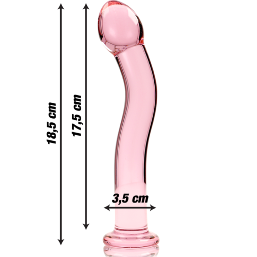 NEBULA SERIES BY IBIZA - MODELO 18 DILDO CRISTAL BOROSILICATO 18.5 X 3.5 CM ROSA