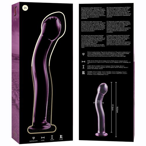 NEBULA SERIES BY IBIZA - MODELO 18 DILDO CRISTAL BOROSILICATO ROSA 18.5 CM -O- 3.5 CM