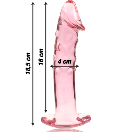 NEBULA SERIES BY IBIZA - MODELO 19 DILDO CRISTAL BOROSILICATO ROSA 18.5 CM -O- 4 CM