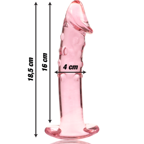 NEBULA SERIES BY IBIZA - MODELO 19 DILDO CRISTAL BOROSILICATO 18.5 X 4 CM ROSA