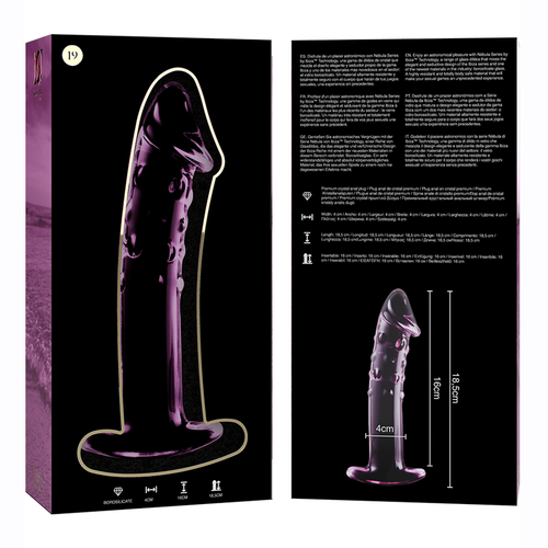 NEBULA SERIES BY IBIZA - MODELO 19 DILDO CRISTAL BOROSILICATO 18.5 X 4 CM ROSA