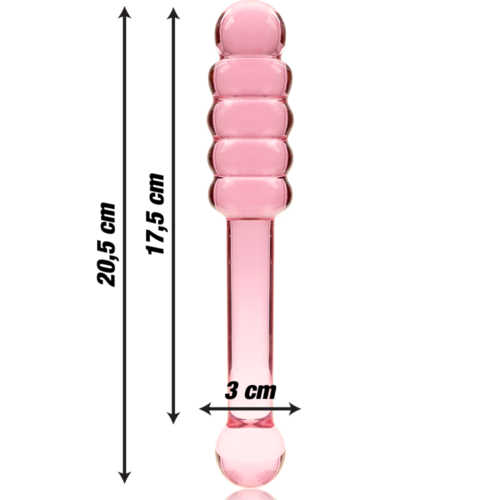NEBULA SERIES BY IBIZA - MODELO 20 DILDO CRISTAL BOROSILICATO ROSA 20.5 CM -O- 3 CM