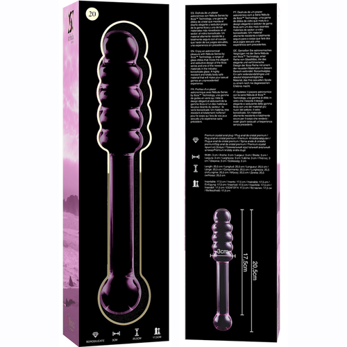 NEBULA SERIES BY IBIZA - MODELO 20 DILDO CRISTAL BOROSILICATO ROSA 20.5 CM -O- 3 CM