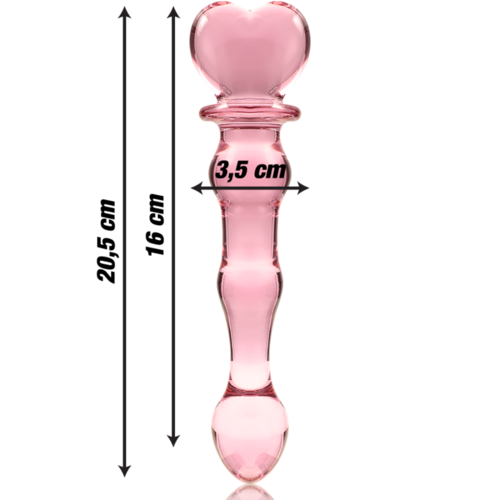 NEBULA SERIES BY IBIZA - MODELO 21 DILDO CRISTAL BOROSILICATO 20.5 X 3.5 CM ROSA