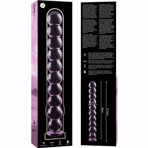 NEBULA SERIES BY IBIZA - MODELO 22 DILDO CRISTAL BOROSILICATO 21.5 X 2.5 CM ROSA