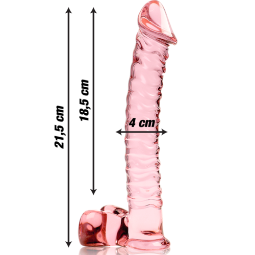 NEBULA SERIES BY IBIZA - MODELO 23 DILDO CRISTAL BOROSILICATO ROSA 21.5 CM -O- 4 CM