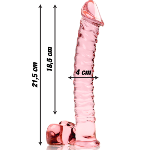 NEBULA SERIES BY IBIZA - MODELO 23 DILDO CRISTAL BOROSILICATO 21.5 X 4 CM ROSA