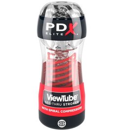 PDX ELITE - VIEWTUBE 2 SPIRAALCOMPRESSIE TRANSPARANTE STROKER MASTURBATOR