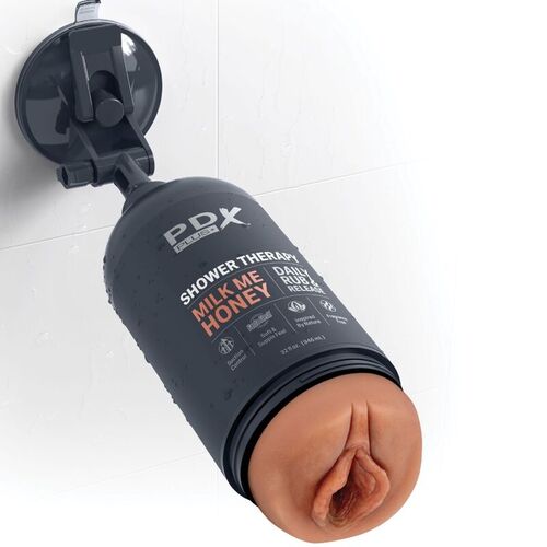 PDX PLUS - MASTURBADOR STROKER DISEÑO DISCRETO DE BOTE CHAMPU MILK ME HONEY CARAMELO