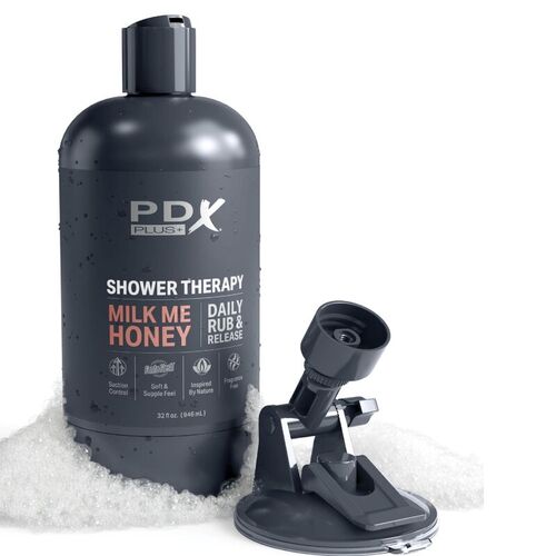 PDX PLUS - MASTURBADOR STROKER DISEÑO DISCRETO DE BOTE CHAMPU MILK ME HONEY CARAMELO