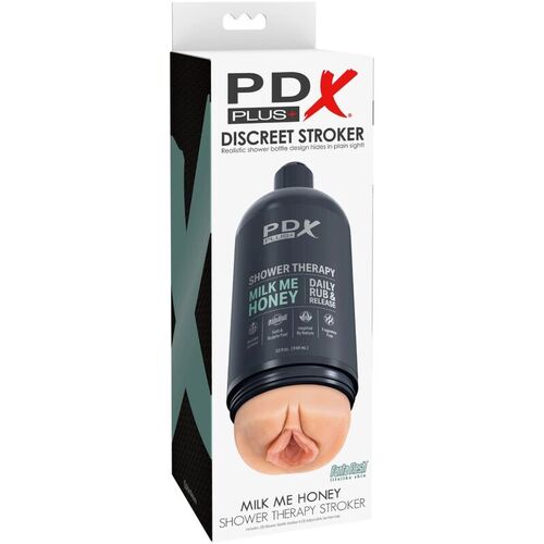 PDX PLUS - MASTURBADOR STROKER DISEÑO DISCRETO DE BOTE CHAMPU MILK ME HONEY