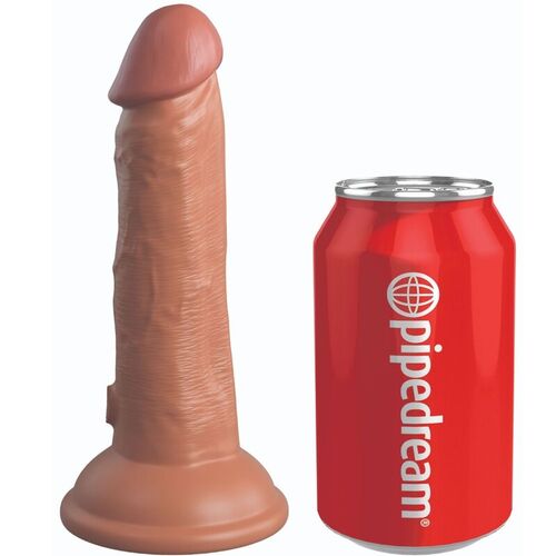 KING COCK ELITE - DILDO REALISTICO VIBRADOR & SILICONA 15.2 CM CARAMELO