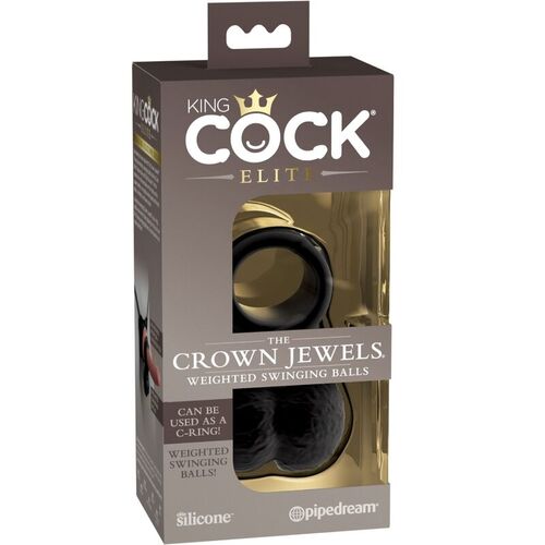 KING COCK ELITE - ANILLO CON TESTICULOS DE SILICONA