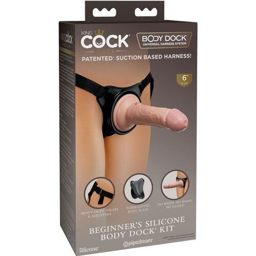 KING COCK ELITE - ARNES AJUSTABLE PARA PRINCIPIANTES CON DILDO 15.2 CM