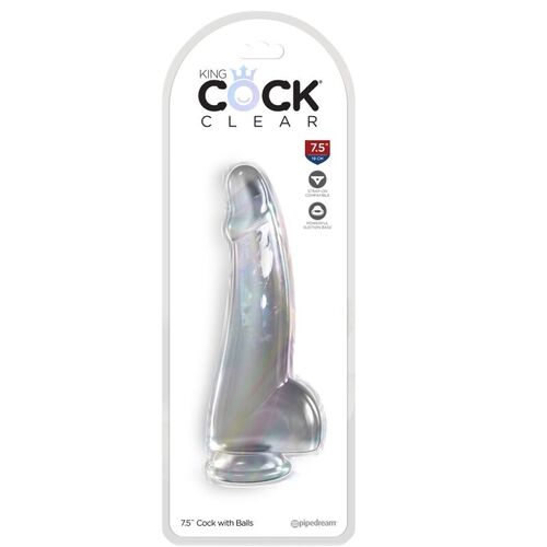 KING COCK CLEAR - DILDO CON TESTICULOS 15.2 CM TRANSPARENTE